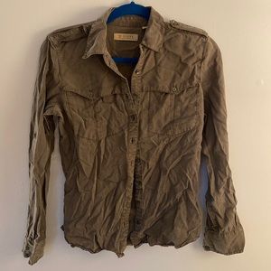 Olive button down shirt